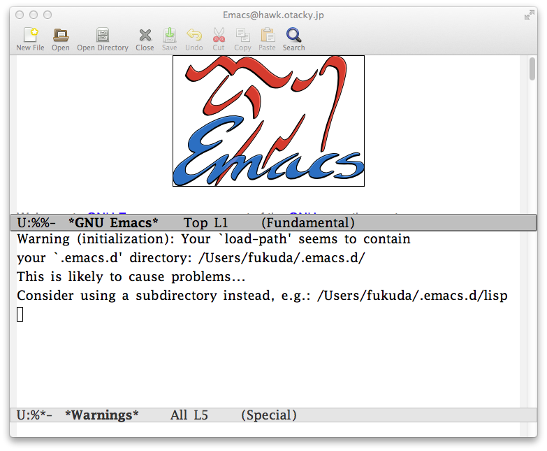 EmacsMac.app warning